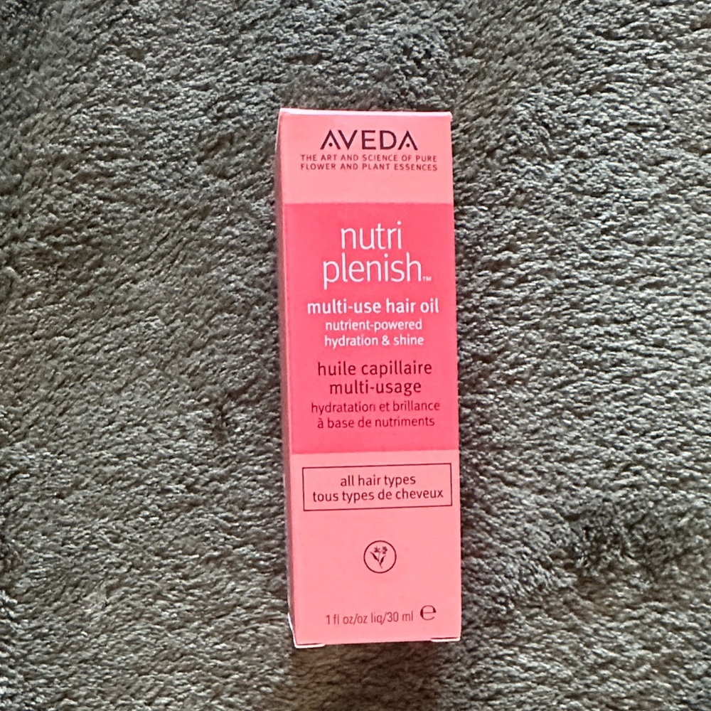 Aveda Nutriplenish Hair Oil in Pink Packaging